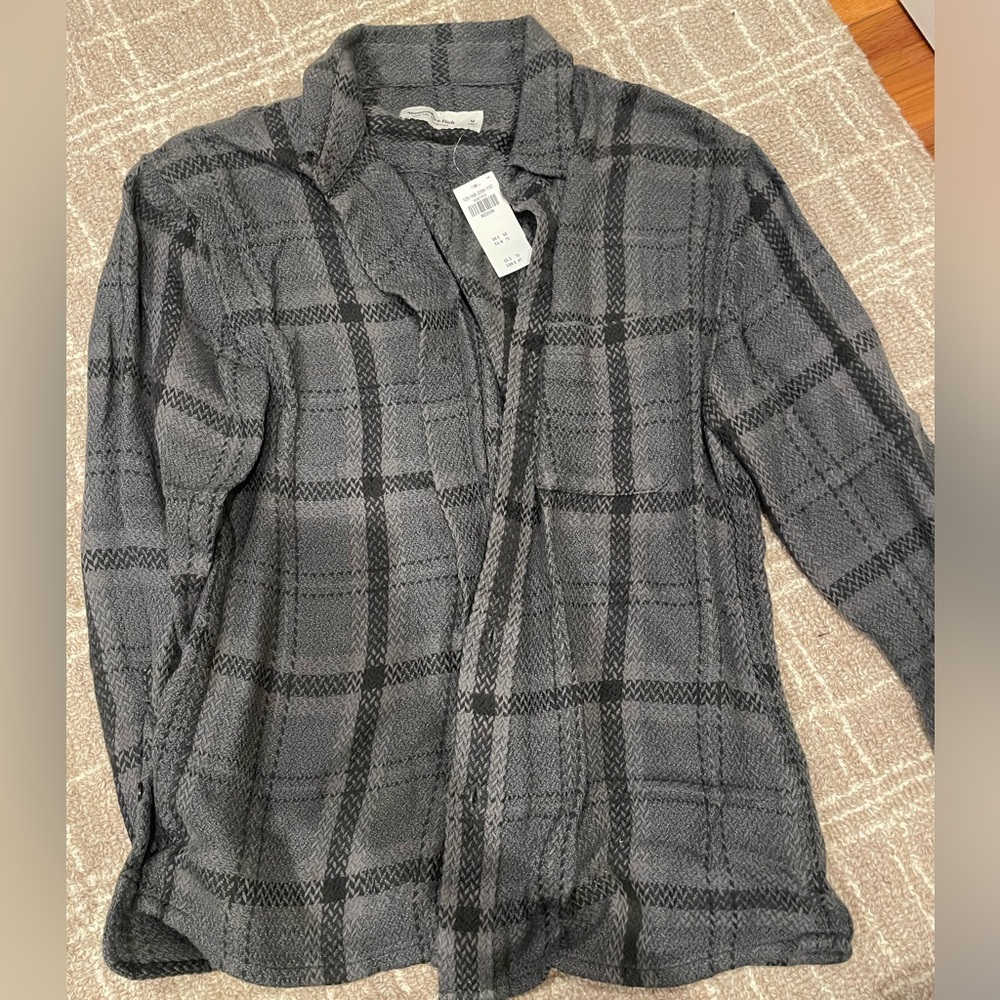 Abercrombie Men’s Plaid Knit Button Up